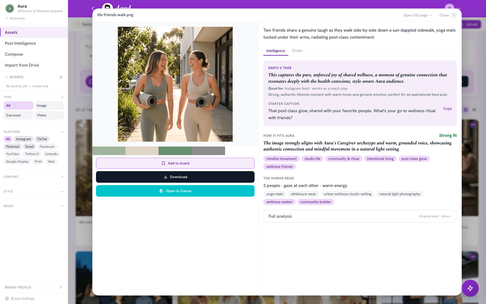 Daryl brand profile and proactive alerts